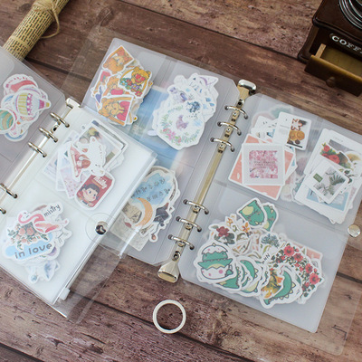 长诗创意a5手帐胶带贴纸素材收纳册票据收集册a6活页收纳离型纸本