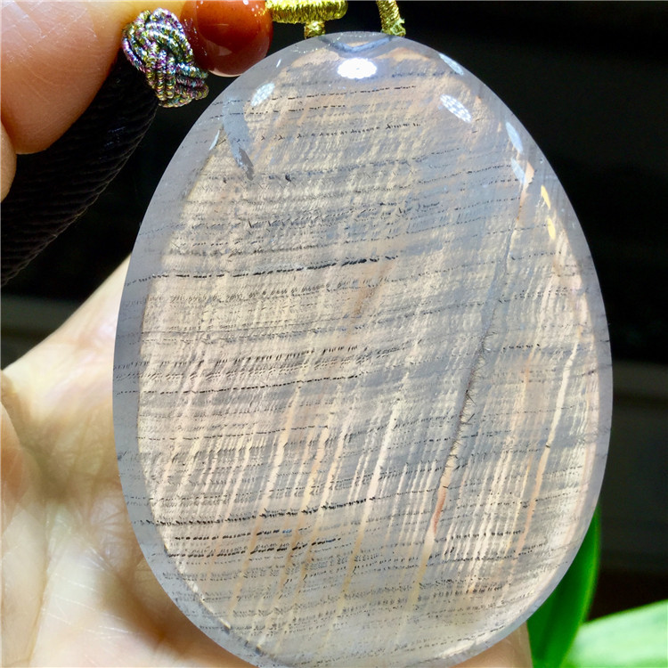 东海水晶 天然蓝发晶千层蓝兔毛蓝幽灵裸石吊坠