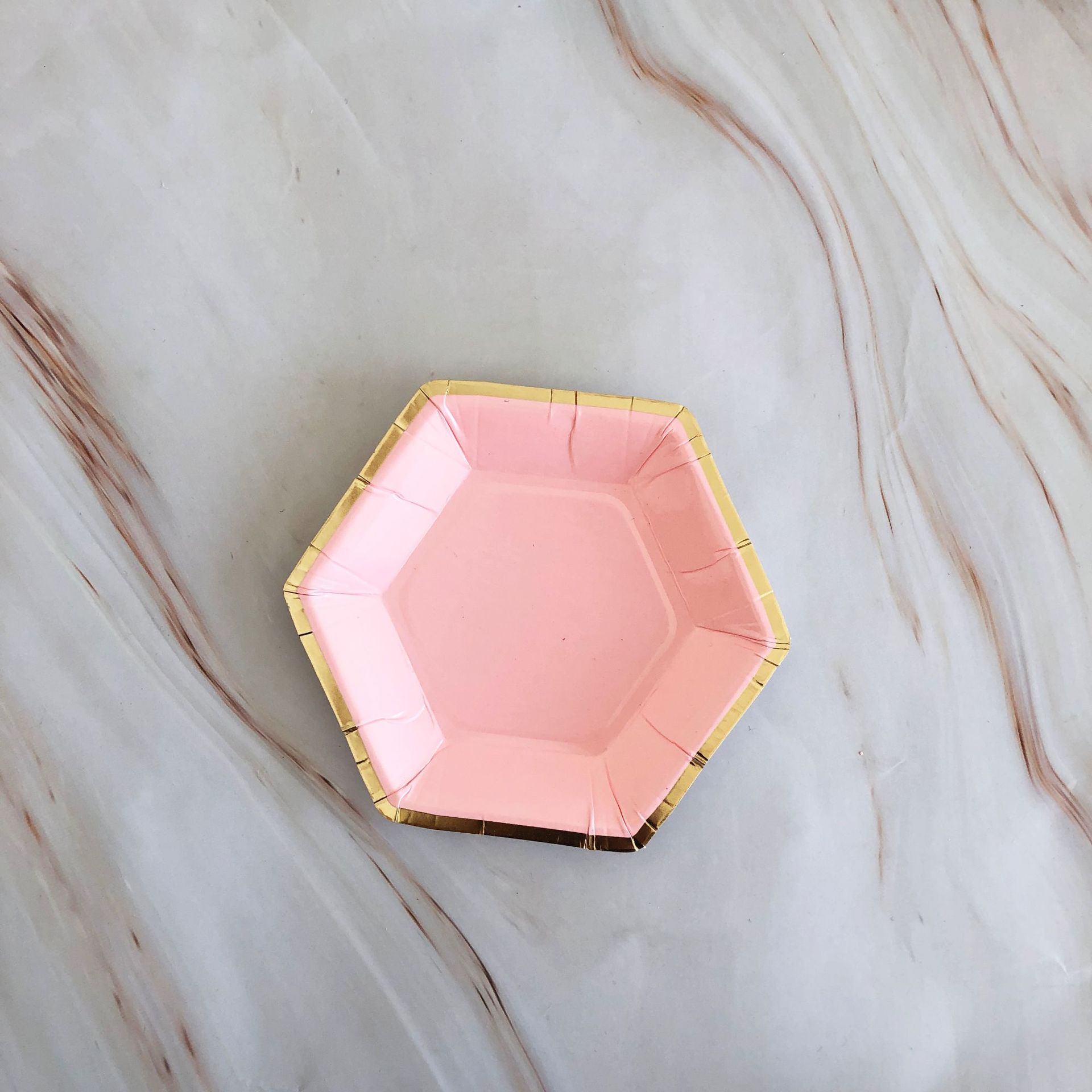 pink party plate粉色女孩生日派对盘子甜品台一次性小朋友蛋糕碟