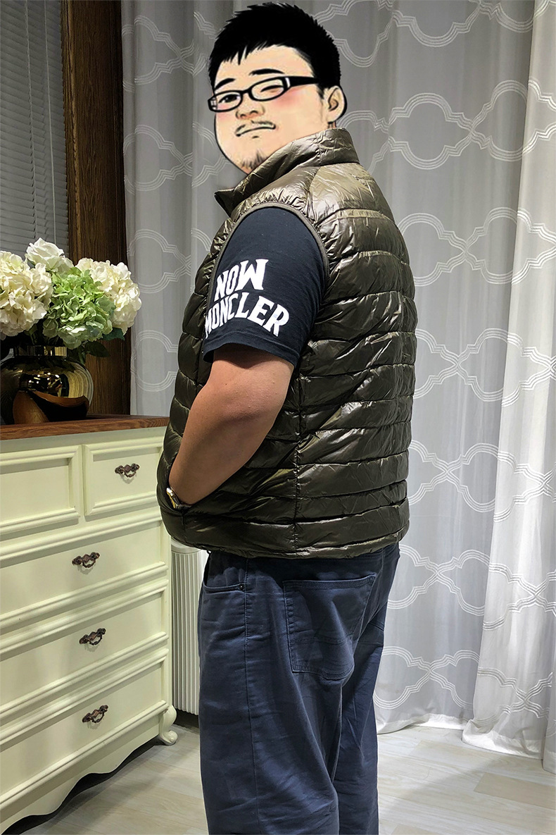 200斤胖哥哥加大码男马甲轻薄羽绒服薄款坎肩新款短款立领背心gg