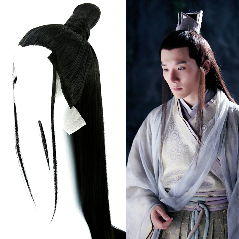 古装汉服假发男整顶古装造型男子全头套长直发古风造型古代假发男