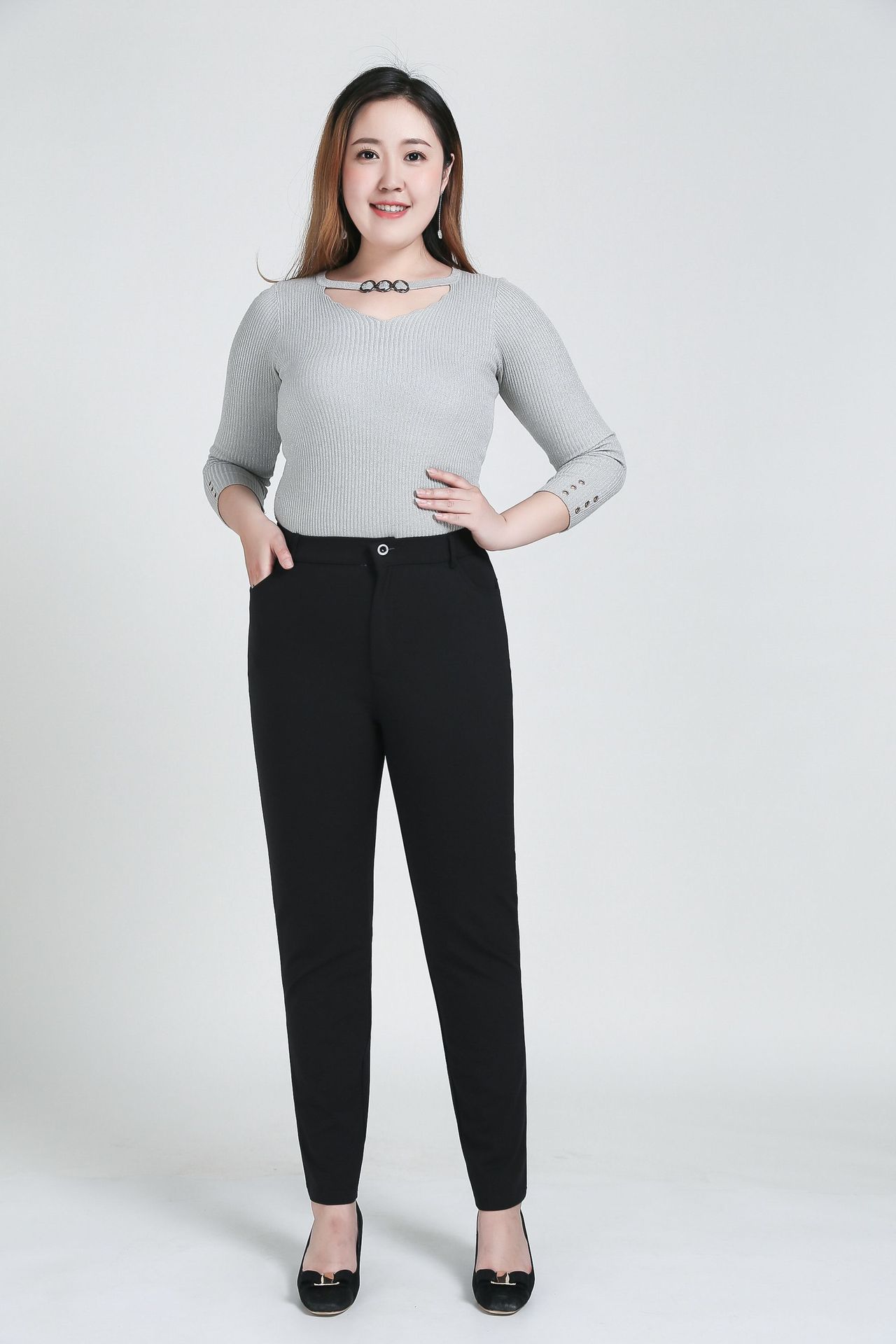 特大码女裤260斤300斤加大码女装休闲长裤超大号200斤小脚裤高腰