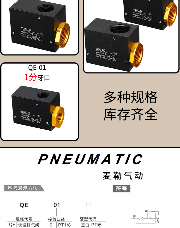 qe一04排气阀气动快排快速泄气急速放气/qe-01/qe-02/qe-03
