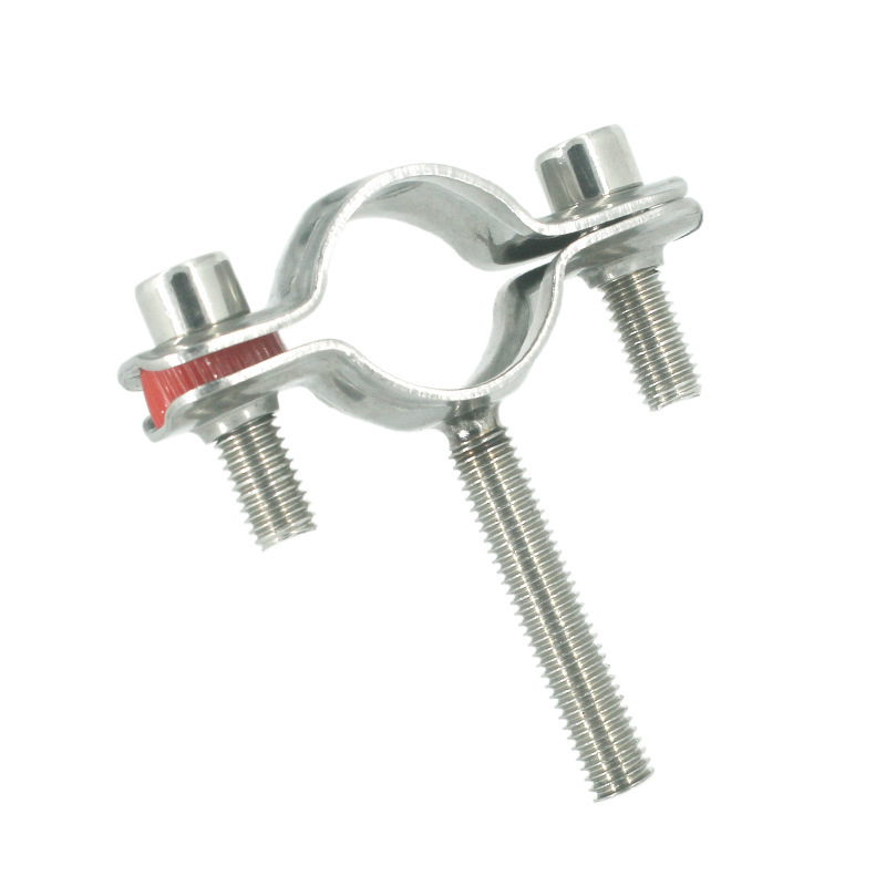 管支架带丝杆304不锈钢固定管夹喉箍管道水管卡扣锁紧管子夹托架