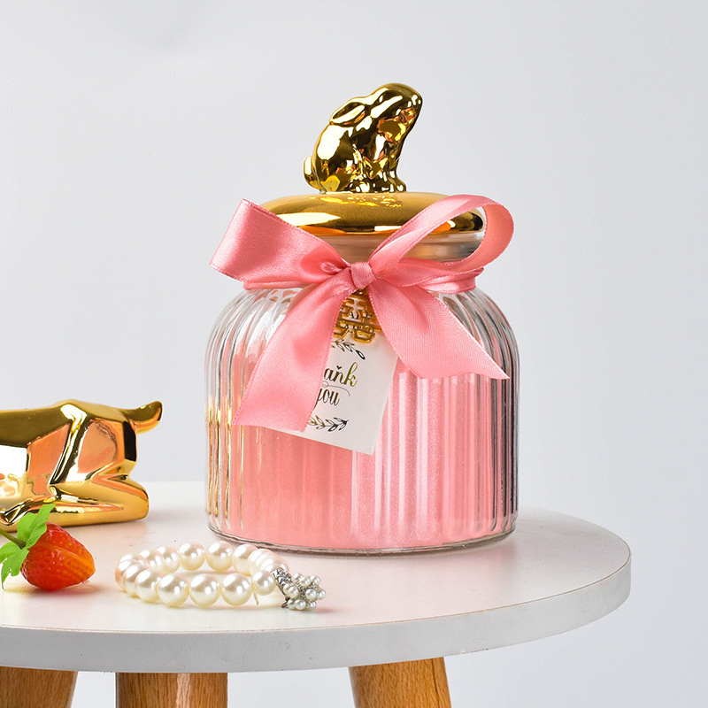 Kitchen Supplies Nordic Ceramic Glass Sealed Can Candy Box Wedding Storage Jar Creative Decoration Home Gift