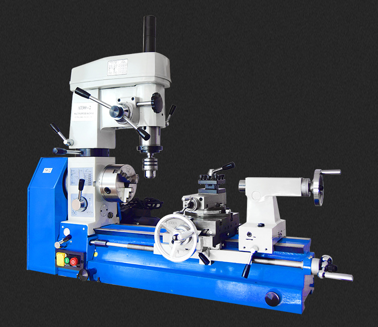 at300三合一钻铣床220v车钻铣一体多功能车床钻铣床工具机