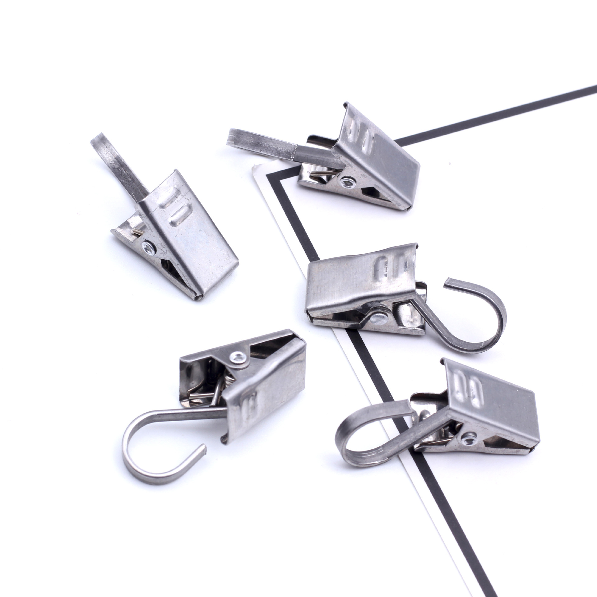 厂家直销金属窗帘夹子挂钩小窗帘夹子优质镀镍窗帘配件夹子批发