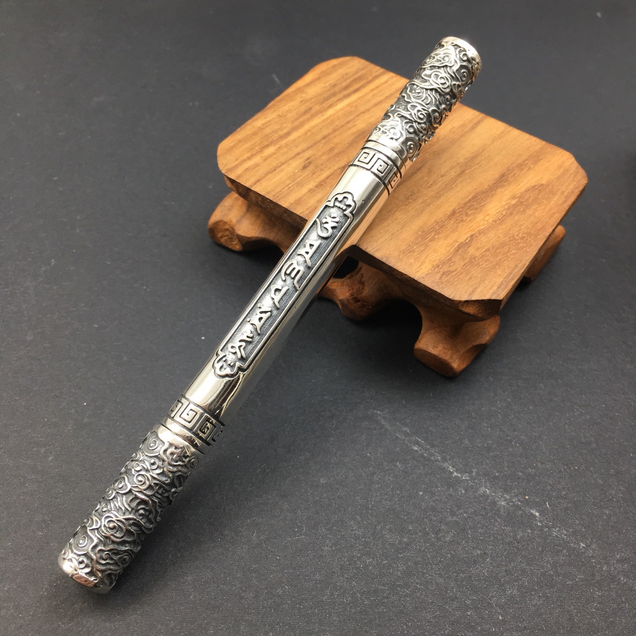 工厂s925纯银饰品个性签名笔中性笔祥云金箍棒圆珠笔送教师节礼物