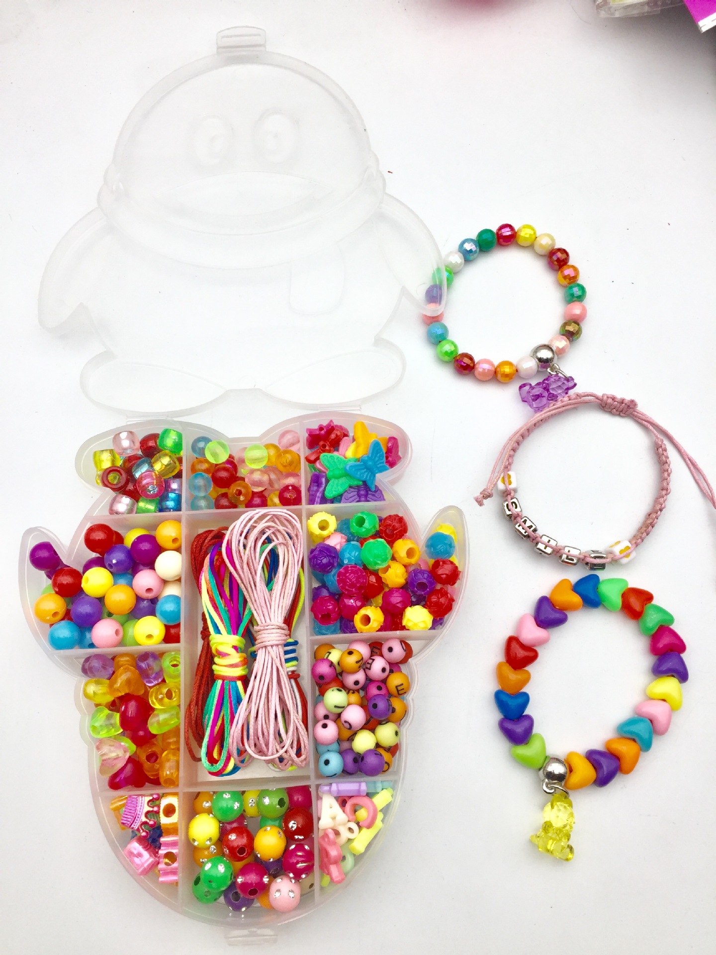 厂家直销多种造型收纳盒儿童diy益智玩具儿童手工穿珠套装