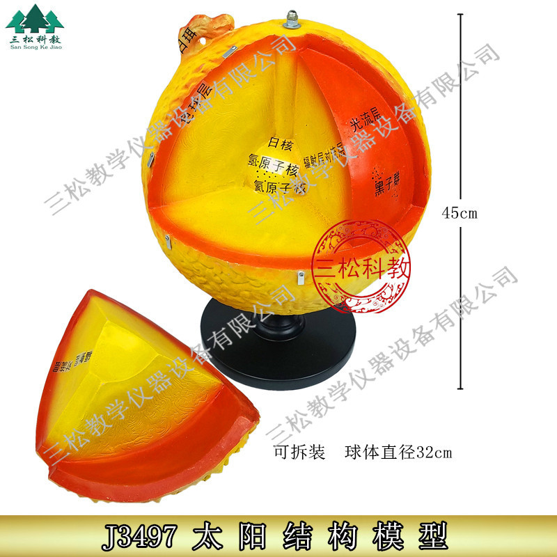 太阳结构模型内部构造外部日冕日珥黑子耀斑天文地理教具仪器