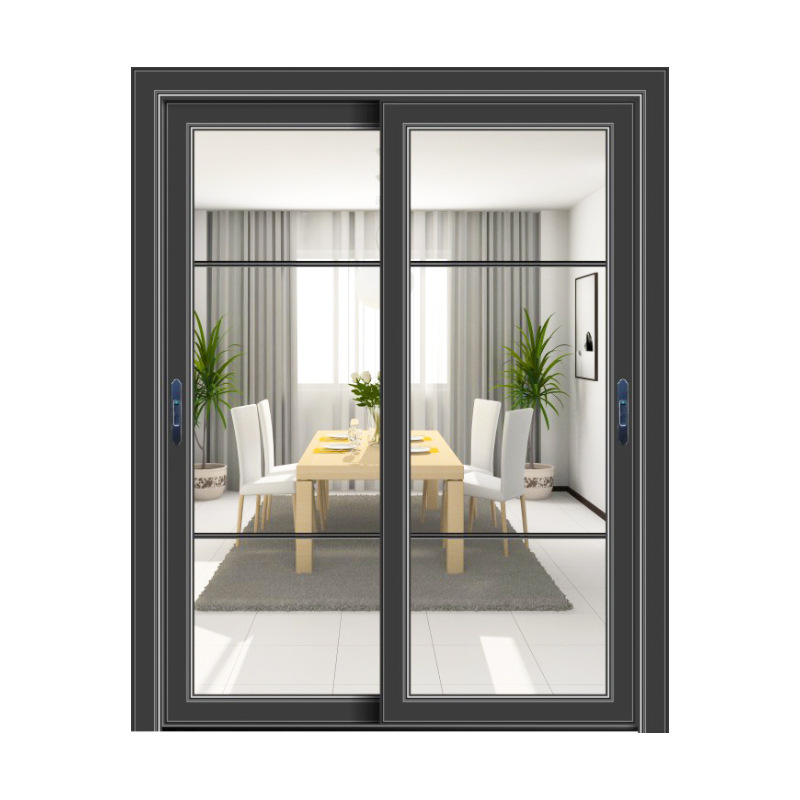 厂家直销金属移门推拉门定制现代简约钢制防盗隔音门客厅房间
