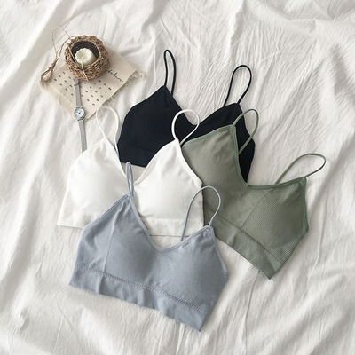 学生少女吊带裹胸内衣2019新款女装韩版无钢圈抹胸无痕美背文胸