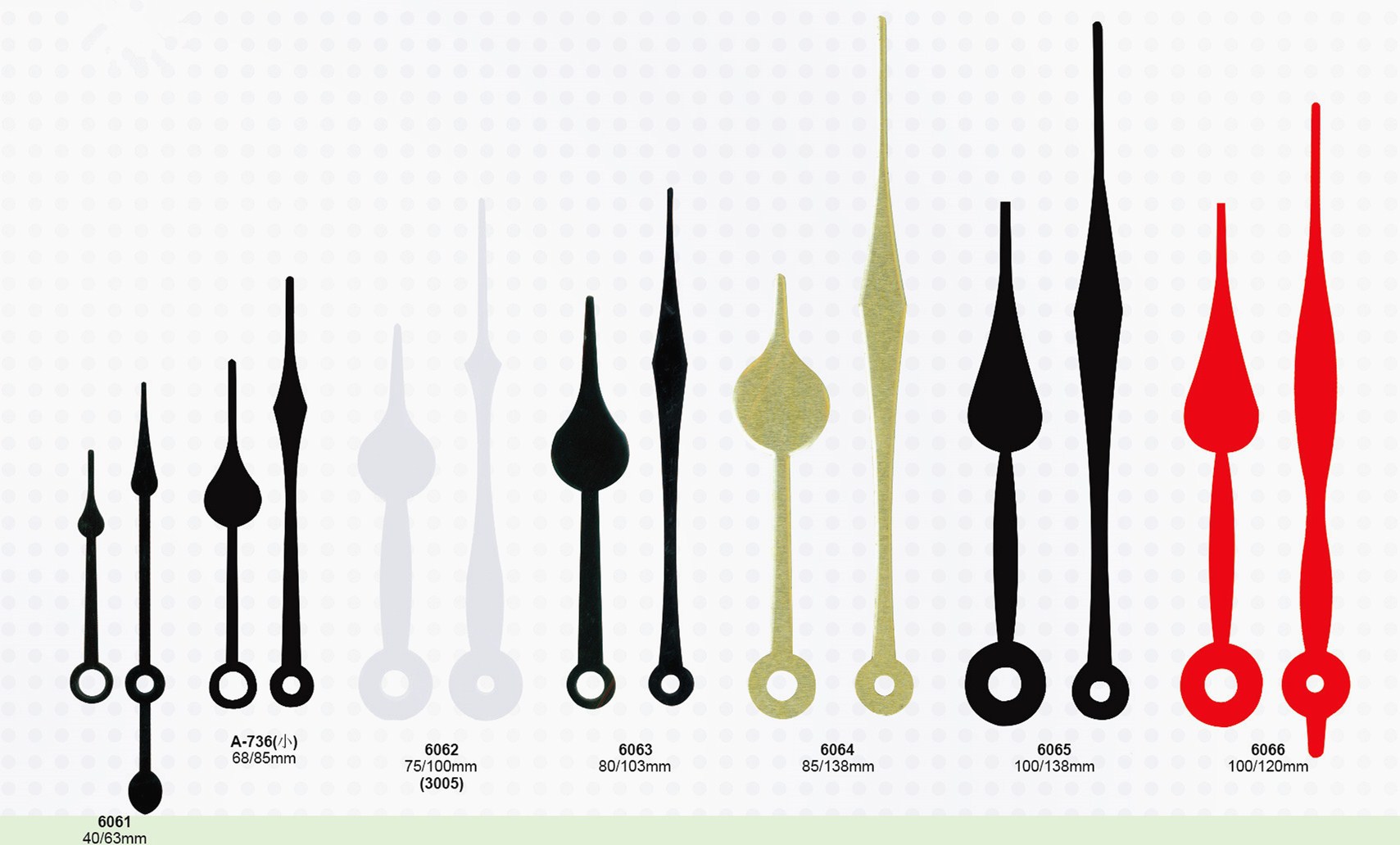 精工孔时分秒针挂钟diy指针机芯钟表五金钟针配件可独立包装普通