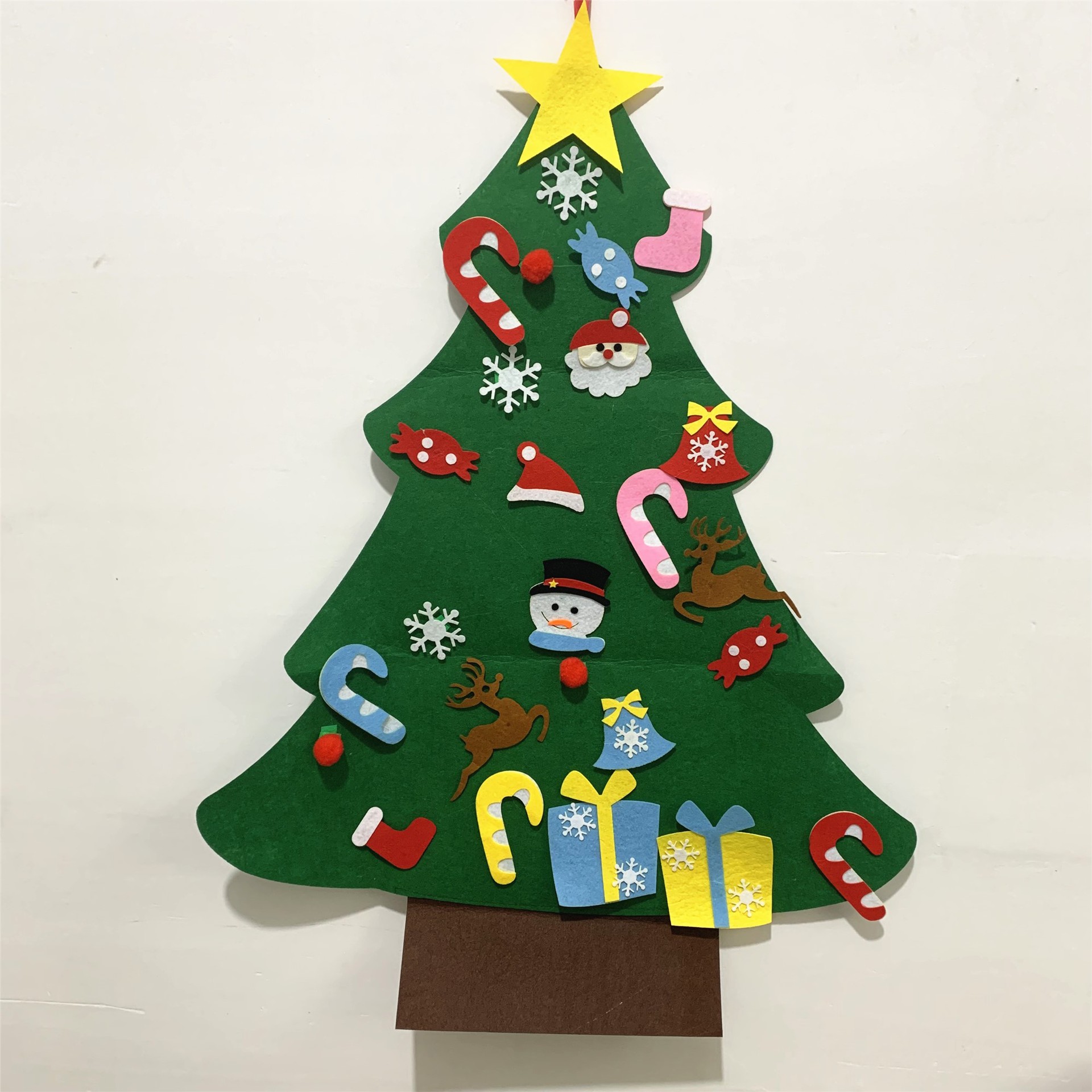 diy毛毡圣诞树吊坠 雪人圣诞节装饰立体挂式 魔术贴节日用品