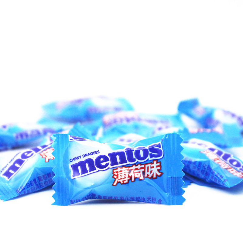 曼妥思薄荷糖5斤原装批发脆皮软心糖火锅店酒店招待清凉糖喜糖果