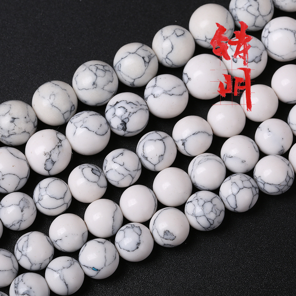 合成白松石散珠低价批发白松石圆珠子批发