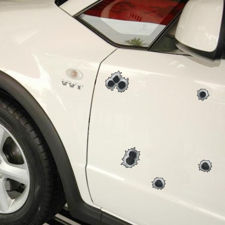 仿真子弹孔汽车车贴汽车弹孔裂痕车贴纸子弹孔车贴套装贴纸批发