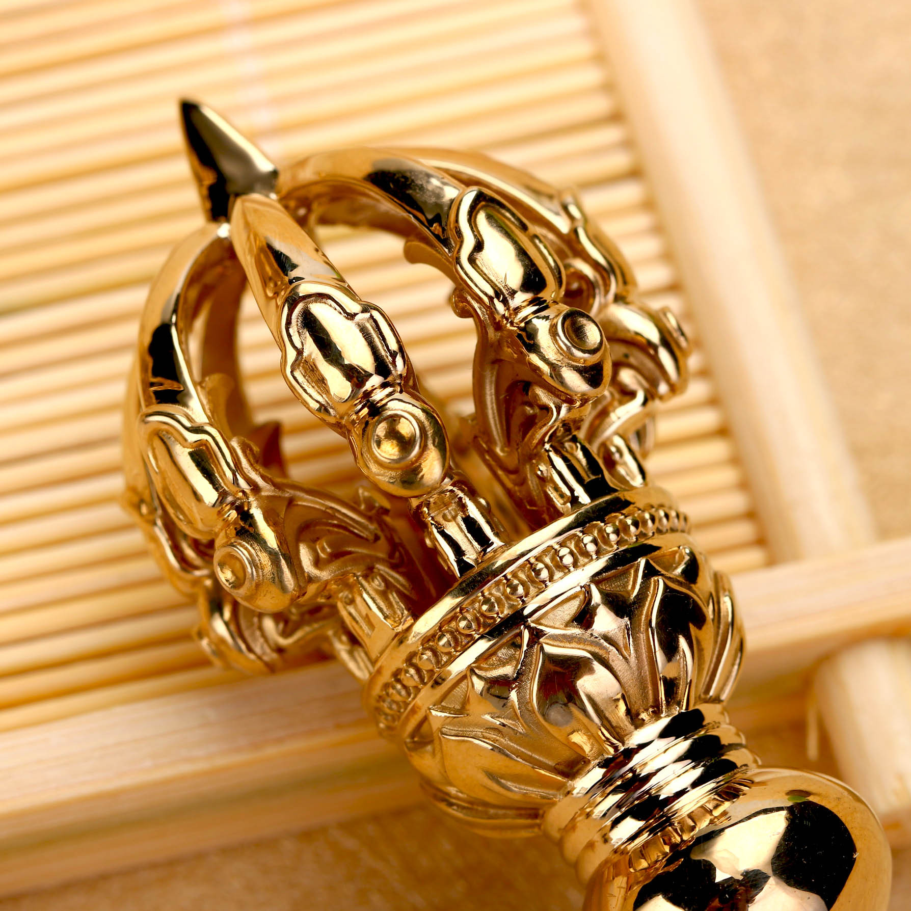 黄铜九股金刚杵密宗金刚铃法器纯铜纯手工精品降魔杵摆件藏式新款