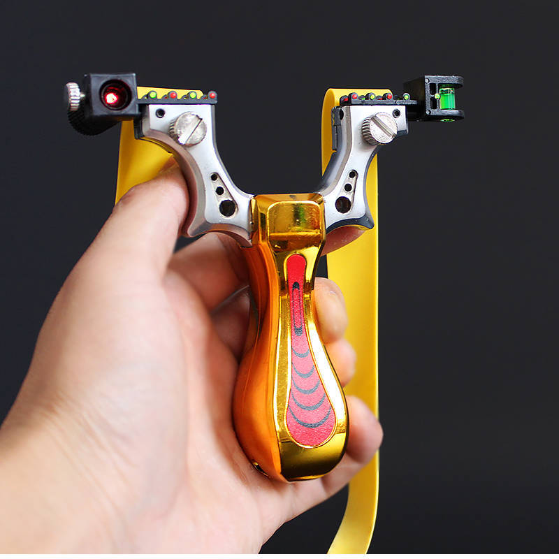 弹弓激光眼镜蛇快压扁皮免绑弹工架户外竞技水平仪准弹弓厂家批发