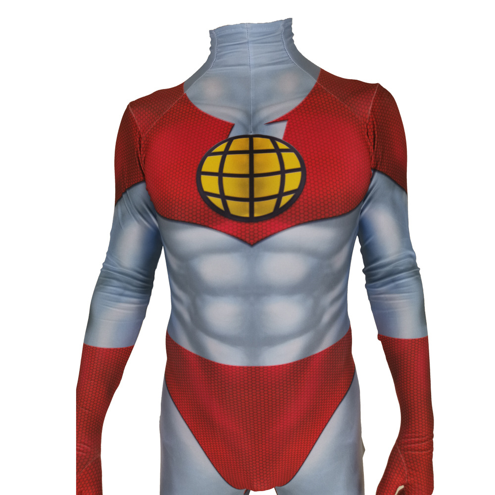 3d地球超人角色扮演连体紧身衣captain planet cosplay costume