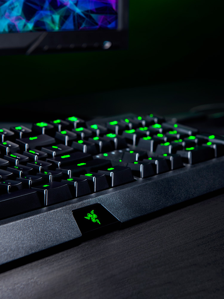 razerblackwidowessential雷蛇黑寡妇标准版绿光机械键盘绿轴键盘