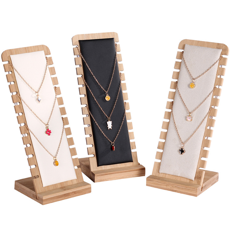 批发可拆项链吊坠展示架 竹木首饰收纳架子珠宝陈列饰品拍摄道具