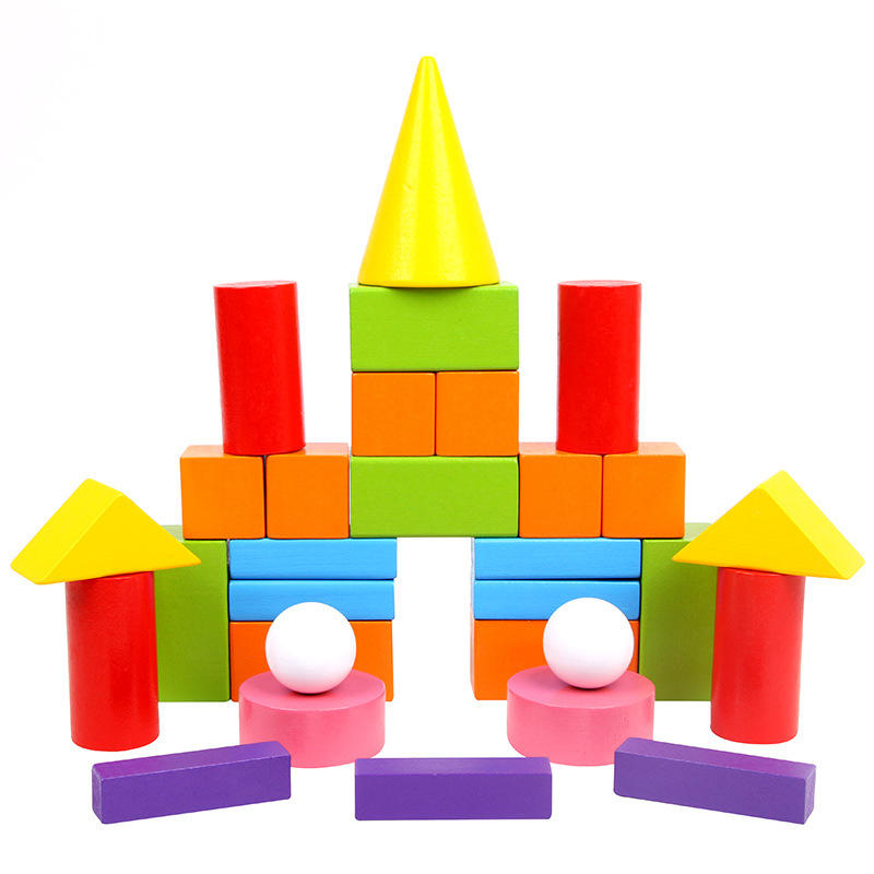 32粒小学数学教具 立体几何模型 正方体圆柱体圆锥形状长方体积木