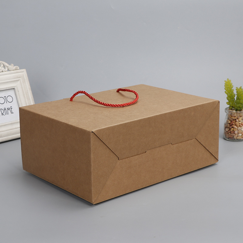 厂家定做瓦楞纸彩印折叠礼品纸盒长方形手提牛皮纸包装盒定做批发