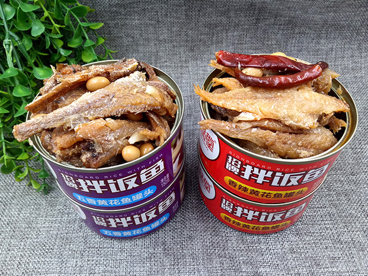 味品堂鱼罐头大连特产香辣黄花鱼即食五香黄花鱼罐头150g整箱批发