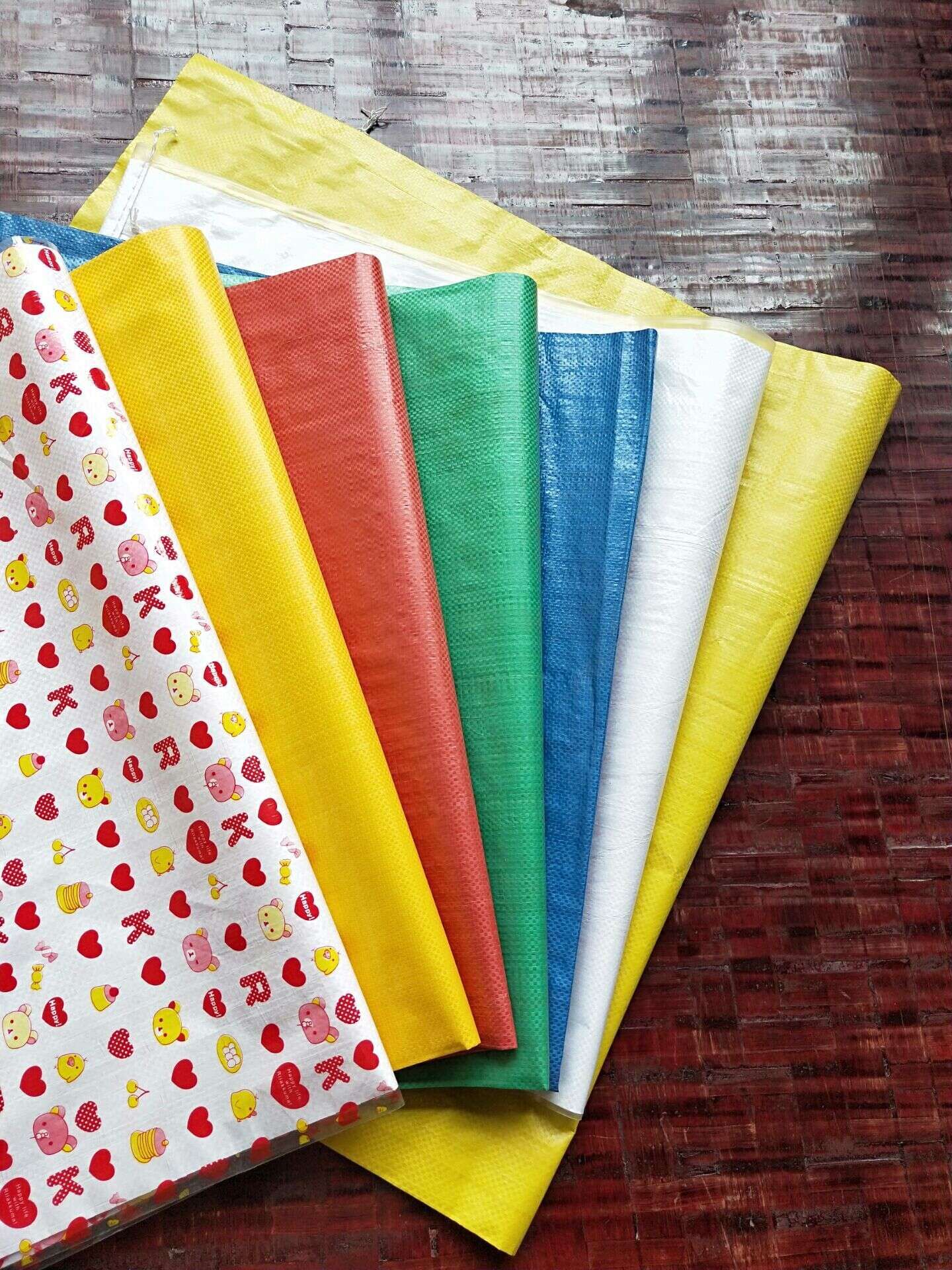 彩印编织袋加厚卡通彩色覆膜防水蛇皮袋子被子打包玩具包装袋