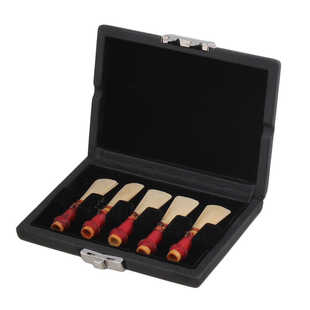 厂家批发 5只装pu革巴松哨片盒 黑色 实木 外包pu革 乐器
