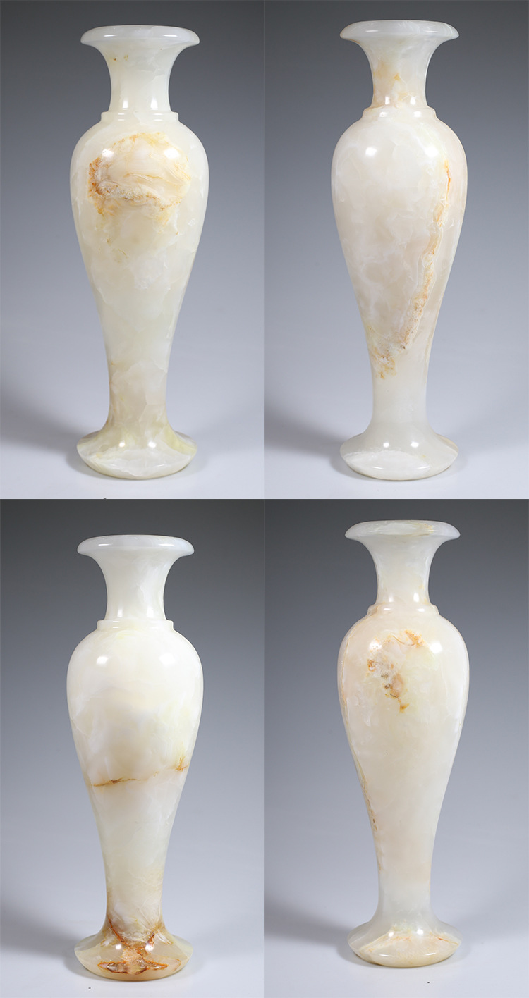 天然玉石花瓶摆设玉器装饰客厅酒柜玄关工艺品摆件送礼高档品客厅