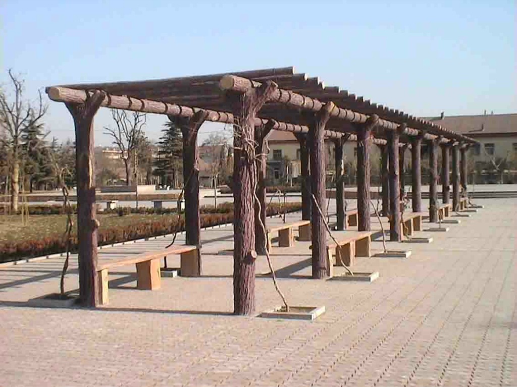 合肥厂家直销仿木长廊 葡萄架花架 廊架 不变形长久耐用耐腐蚀