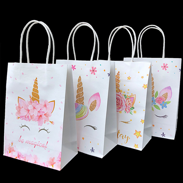 包装 10个价跨境亚马逊gift bag生日礼品袋牛皮纸卡通手提袋纸袋糖果
