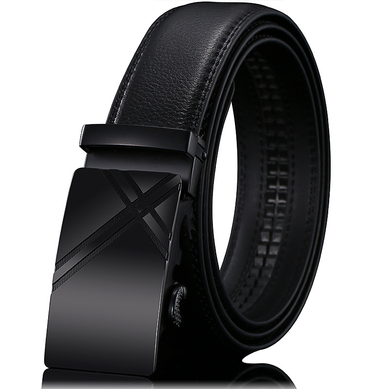 Belt Men's Wholesale High-End Automatic Leather Buckle Belt Men's Fashion Pure Cowhide Pant Belt All-Match Belt Men