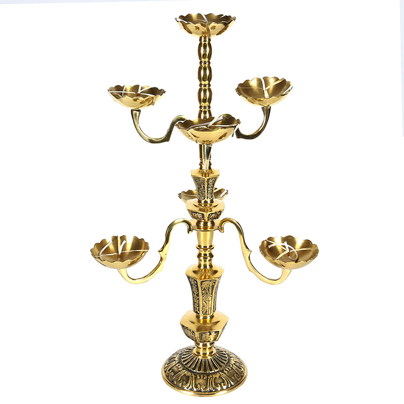 黄铜九星油灯工厂直销佛具宗教佛教用品佛堂寺庙寺院祠堂用品供灯