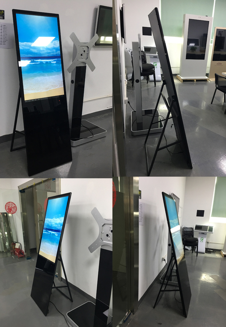 万马立式电子水牌广告机 展架款海报视频图片宣传刷屏机43寸现货