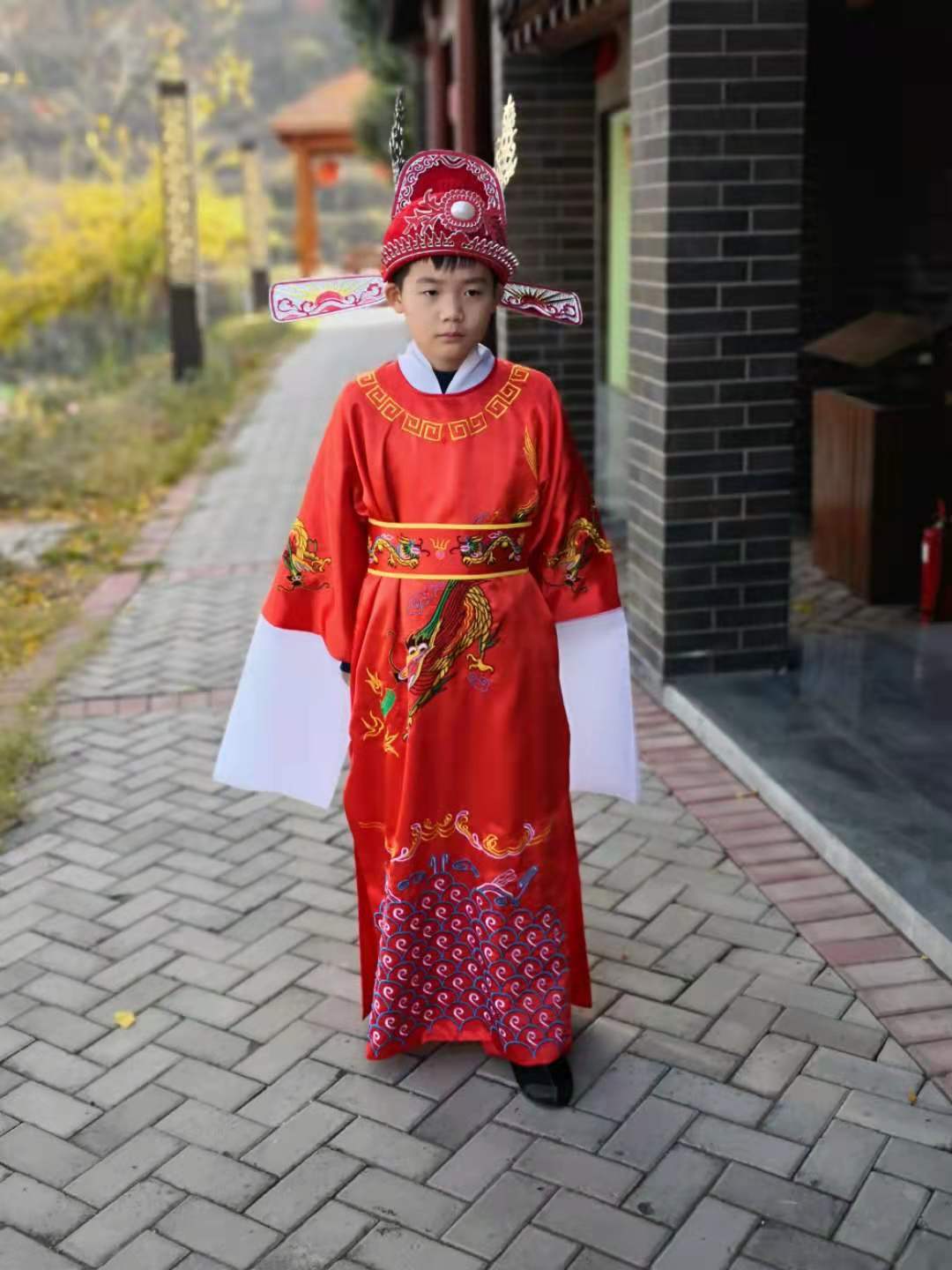 戏曲儿童戏服状元服京剧古装戏服中秋博饼状元服黄梅戏服厂家