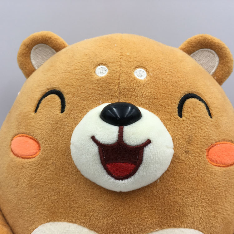 深圳厂家来图定制新款呆萌胖熊开心熊毛绒公仔胖胖熊毛绒玩具抱枕
