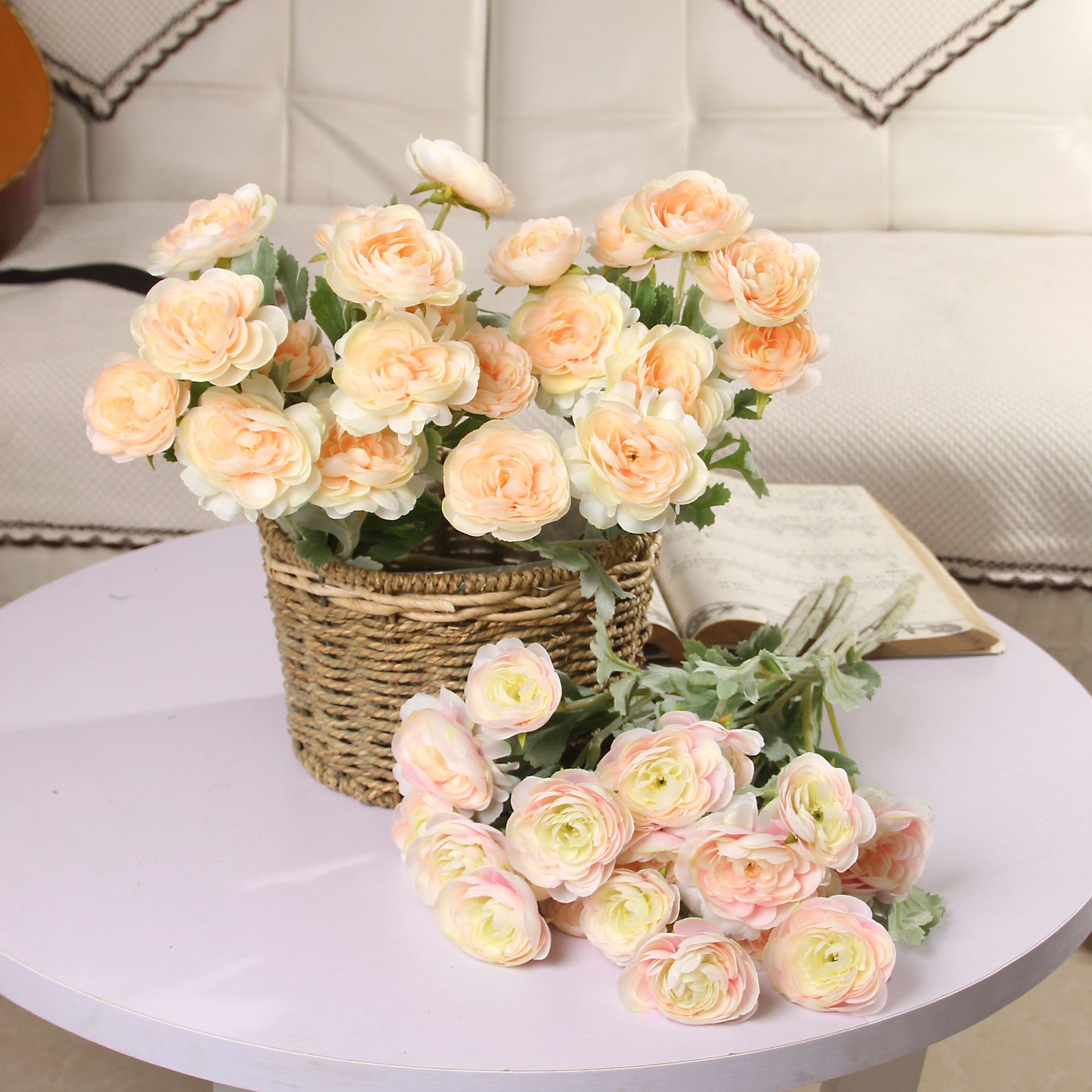 仿真植毛小露莲 欧式家居装饰假花摆件婚庆仿真花束批发-阿里巴巴