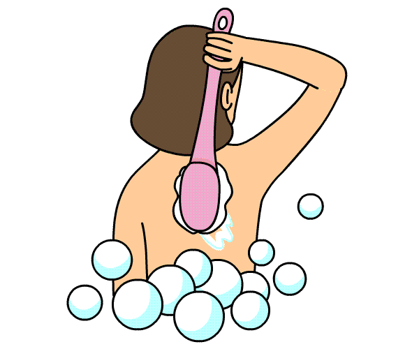 新款剑柄沐浴刷厂家定做沐浴球浴花搓澡器刷背浴球