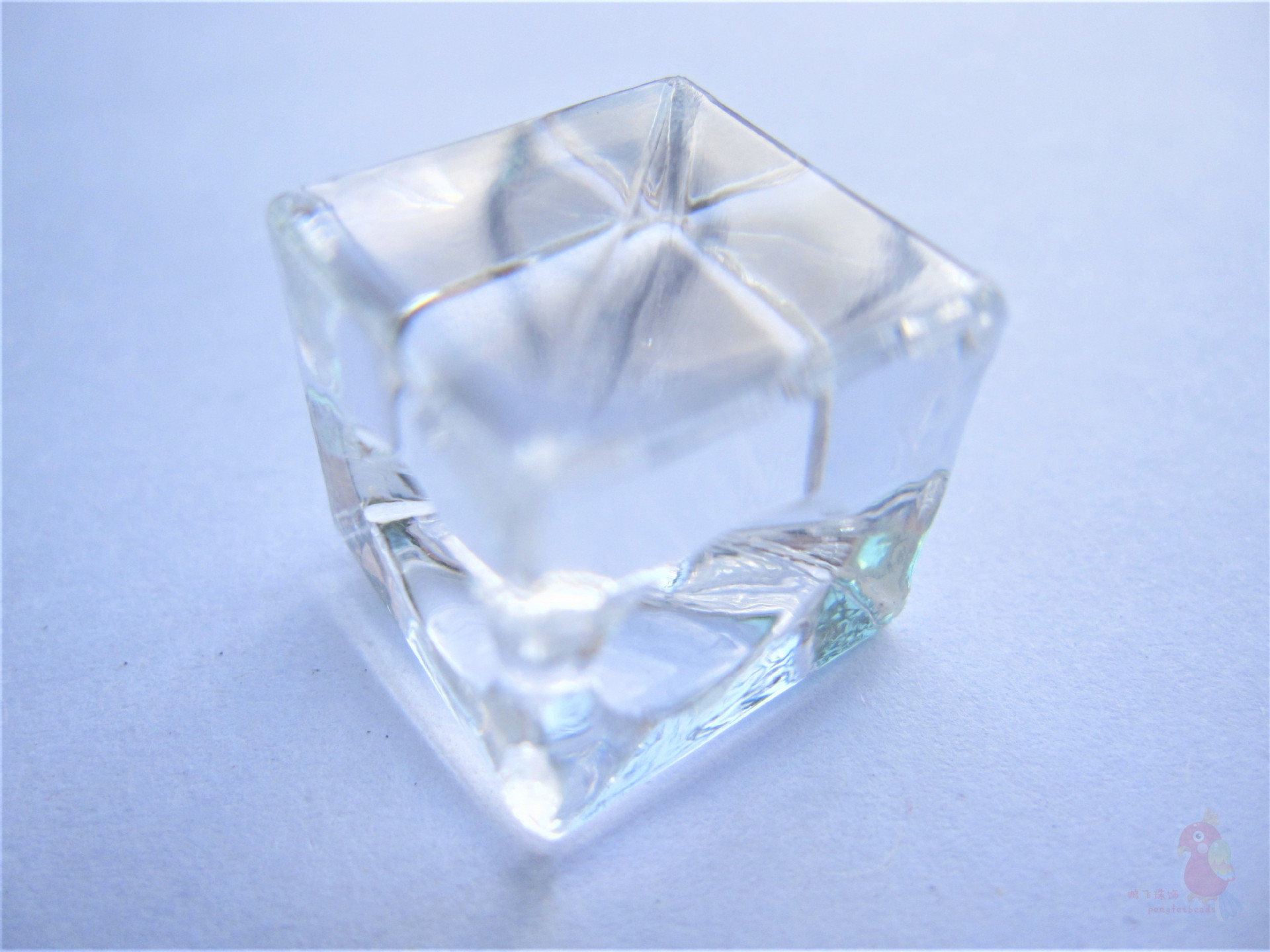 12×12mm方块珠透明色亚克力珠饰品散珠仿水晶珠灯饰吊珠铁环扣珠