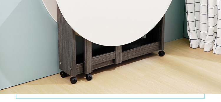 可移动餐馆桌椅可折叠圆形餐桌小户型家用圆桌面饭店简易收折圆桌