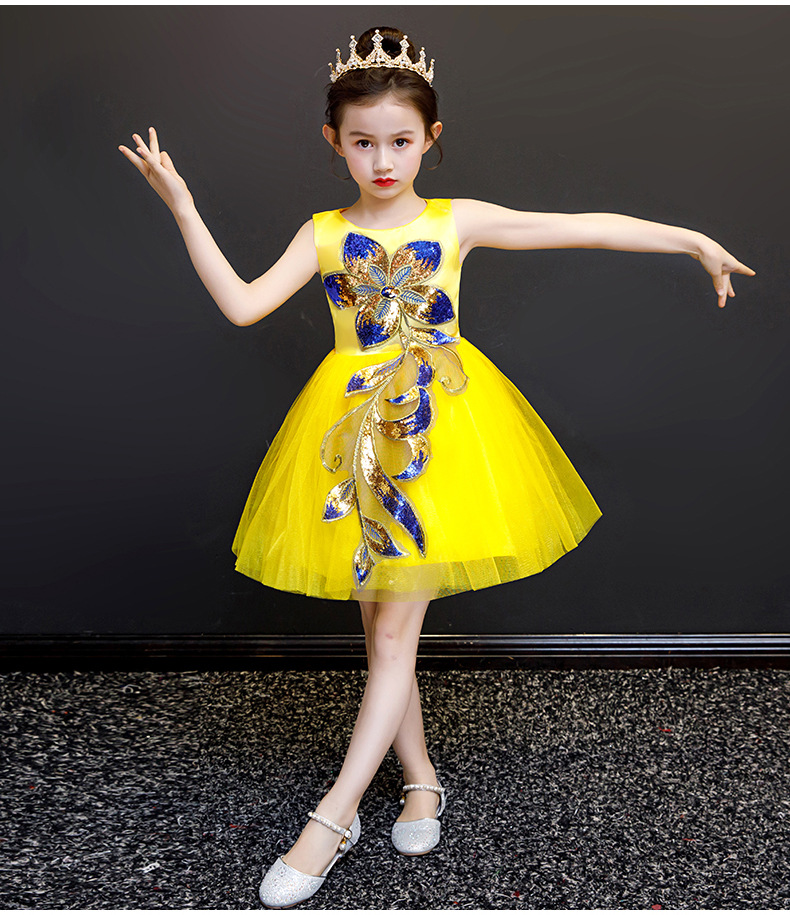 六一儿童节演出服女蓬蓬裙女童纱裙幼儿园现代舞蹈表演服装公主裙