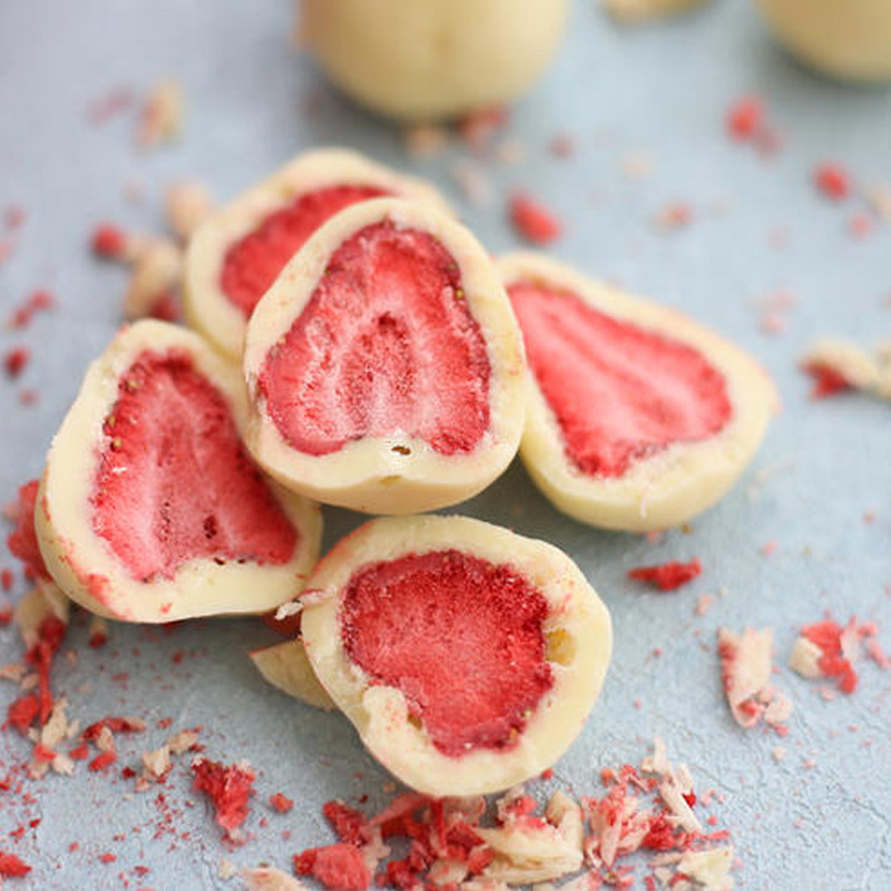 冻干草莓巧克力脆 多种口味 代可可脂草莓巧克力 oem贴牌代加工