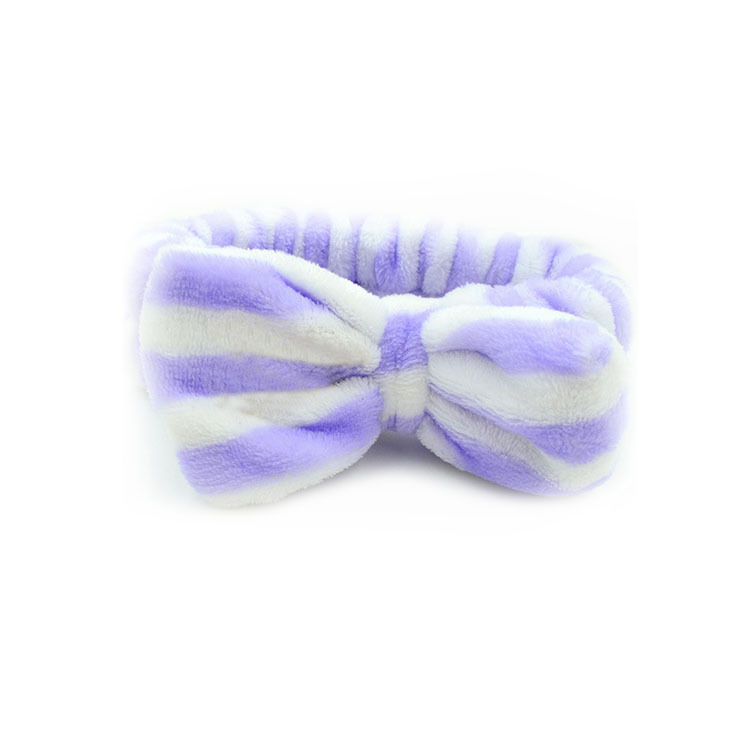 Flannel Headwear Bow Hair Band Female Online Influencer Face Wash Beauty Plush Hair Band Autumn and Winter Hair Accessories Face Washing Hair Band