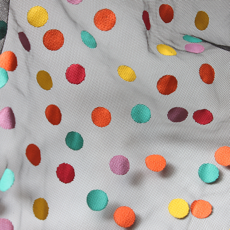 ins火爆特密网眼布纱布彩色波点网纱面料印花纱布网纱装饰布料