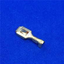 6.3mm焊片线路板pcb焊接端子250直脚定位插簧公铜接插件0.4厚