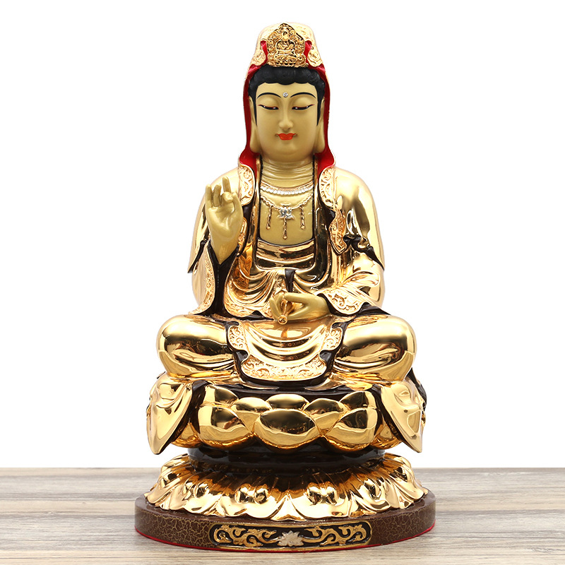 鎏金纯铜观世音菩萨工厂直销莲花送子观音佛像摆件寺庙居家用供奉
