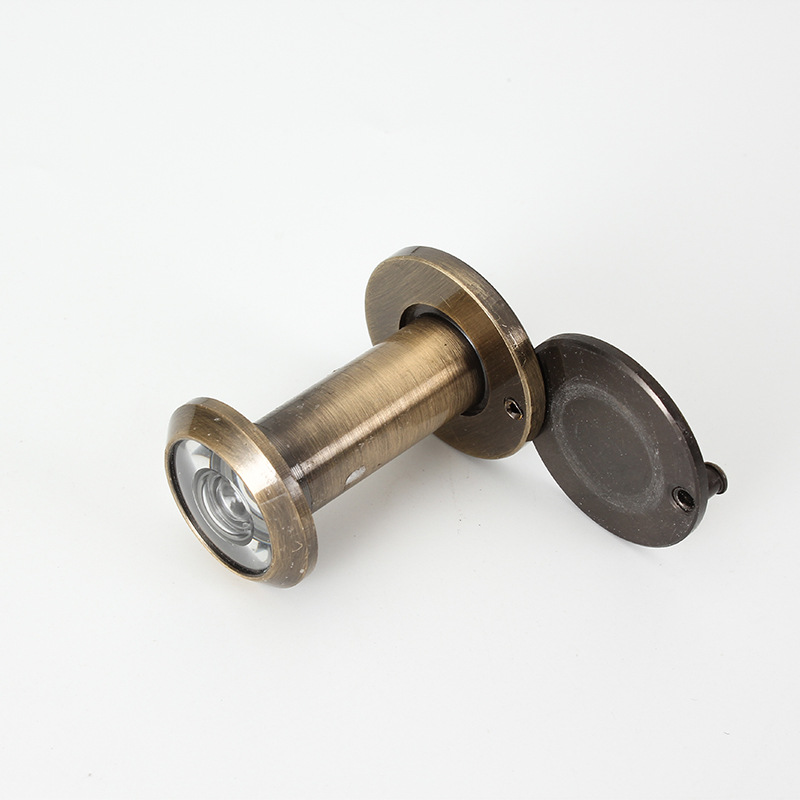 防盗门门镜纯铜14mm孔径ul防火玻璃门镜180度金属广角